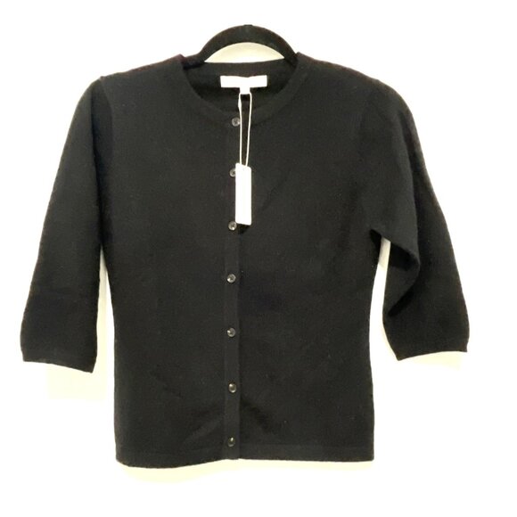 Favorite Daughter Black 100% Cashmere Cardigan Sweater 3/4 Sleeves Small NWT - Picture 1 of 4
